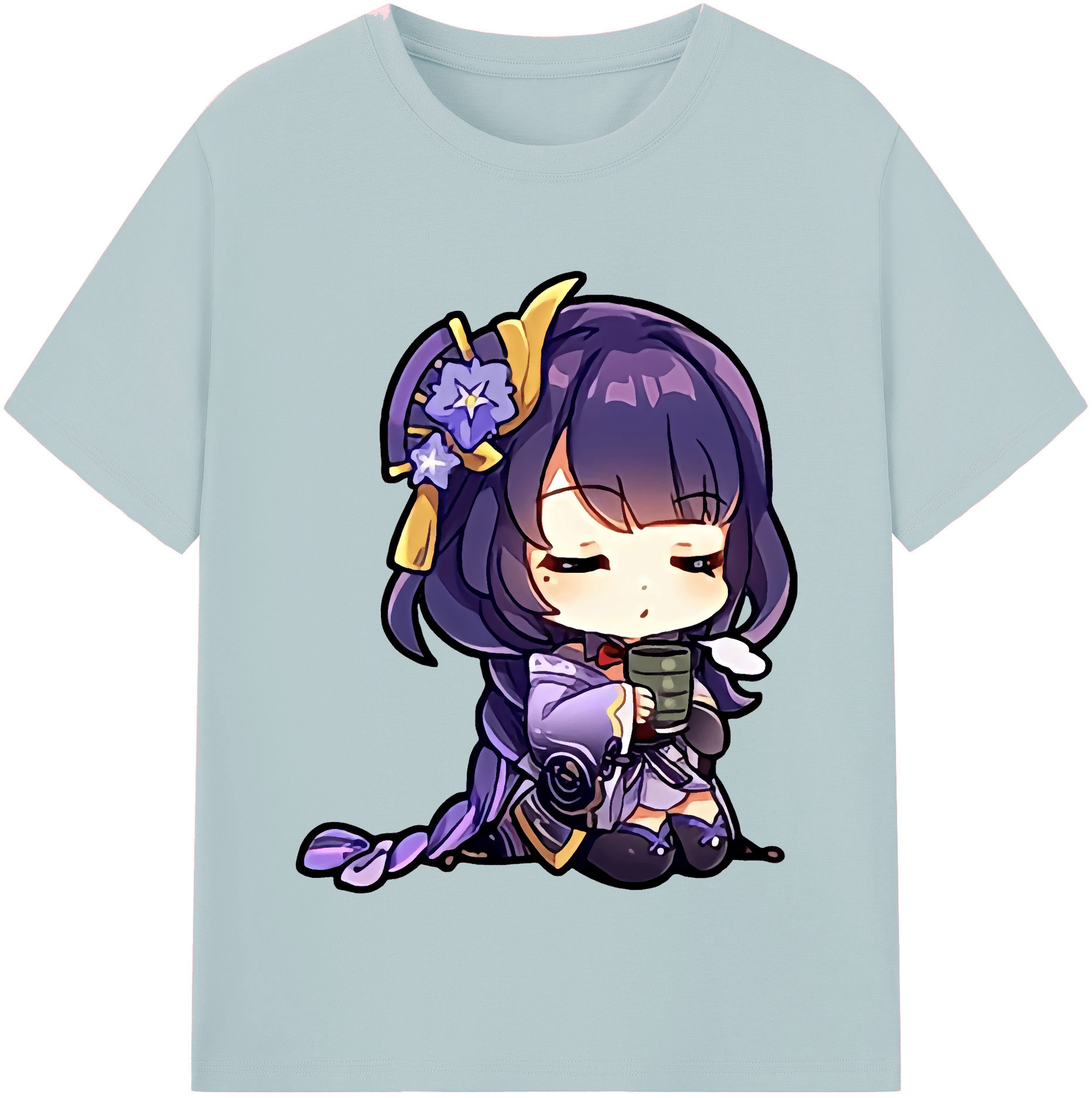 げんし神 雷電将軍 らいでんしょうぐん genshin Raiden Shogun 綿100％半袖Tシャツ（フロントプリント）